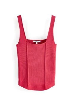 Next Corset Detail Square Neck Standard - Top - Pink -Next 0087784a3a464d7c9c13535c822722a6