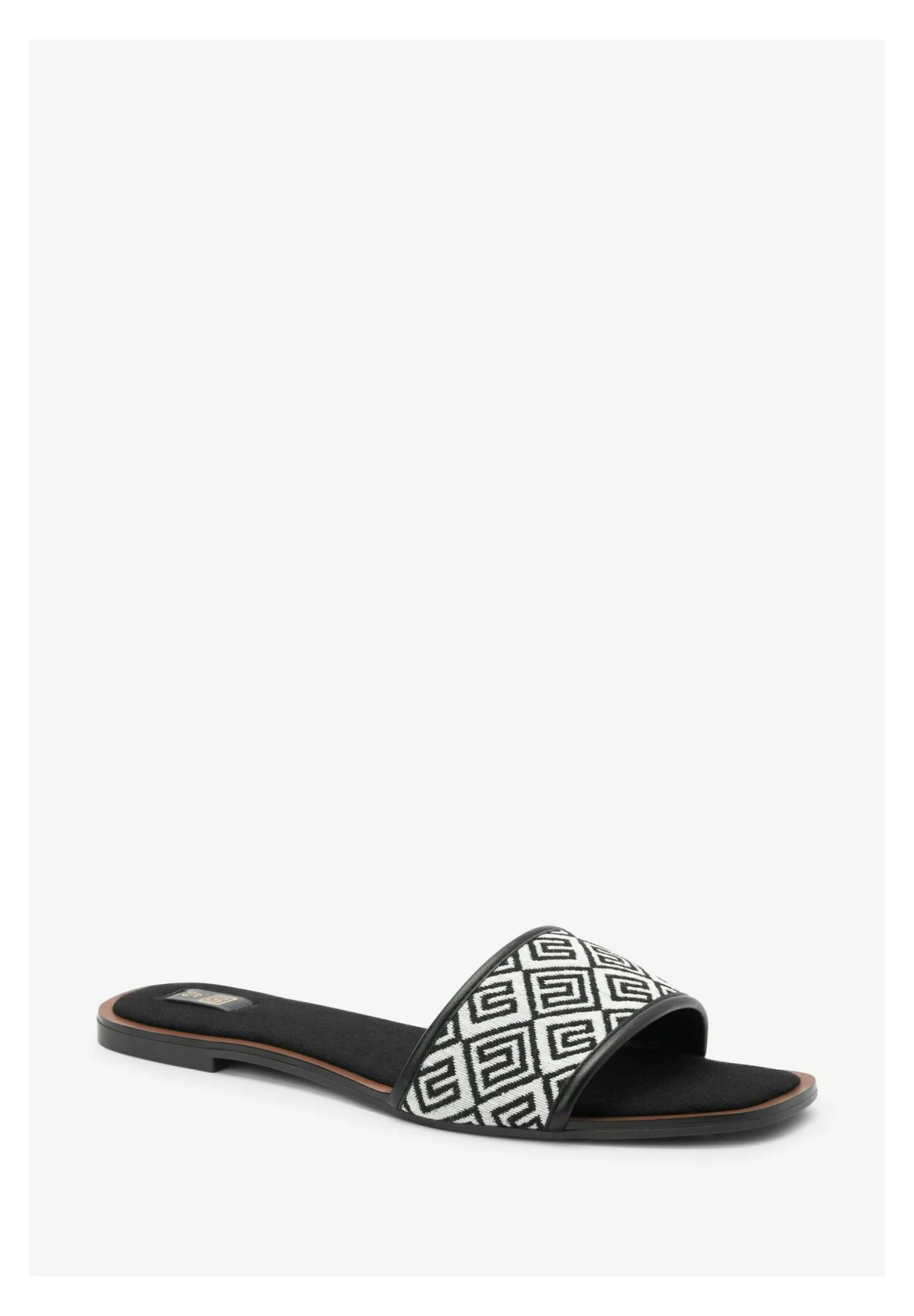 Next Jacquard Monogram Flat- Muiltjes - Black/White 4 Next Jacquard Monogram Flat- Muiltjes - Black/White - Afbeelding 2