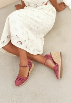 Next Signature Macramé Standard - Plateaupumps - Pink -Next 064d66ed131b42598a4a1e6187ef0f6f