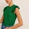 Next Frill Sleeve Standard - T-Shirt Basic - Green -Next 07e63f27a0984e6f817106a7c69f0639