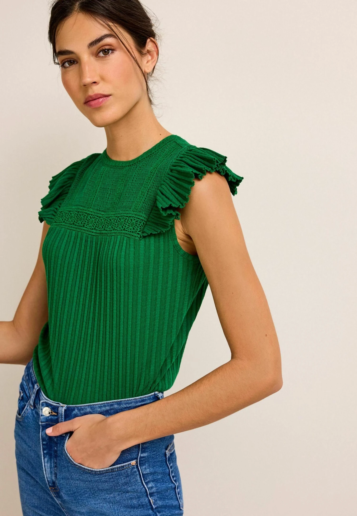 Next Frill Sleeve Standard - T-Shirt Basic - Green 3 Next Frill Sleeve Standard - T-Shirt Basic - Green