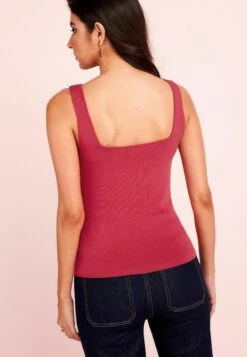 Next Corset Detail Square Neck Standard - Top - Pink -Next 0c40119d674444a1a8cb69294b134a47