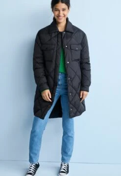 Next Quilted Longline Shacket Standard - Winterjas - Black