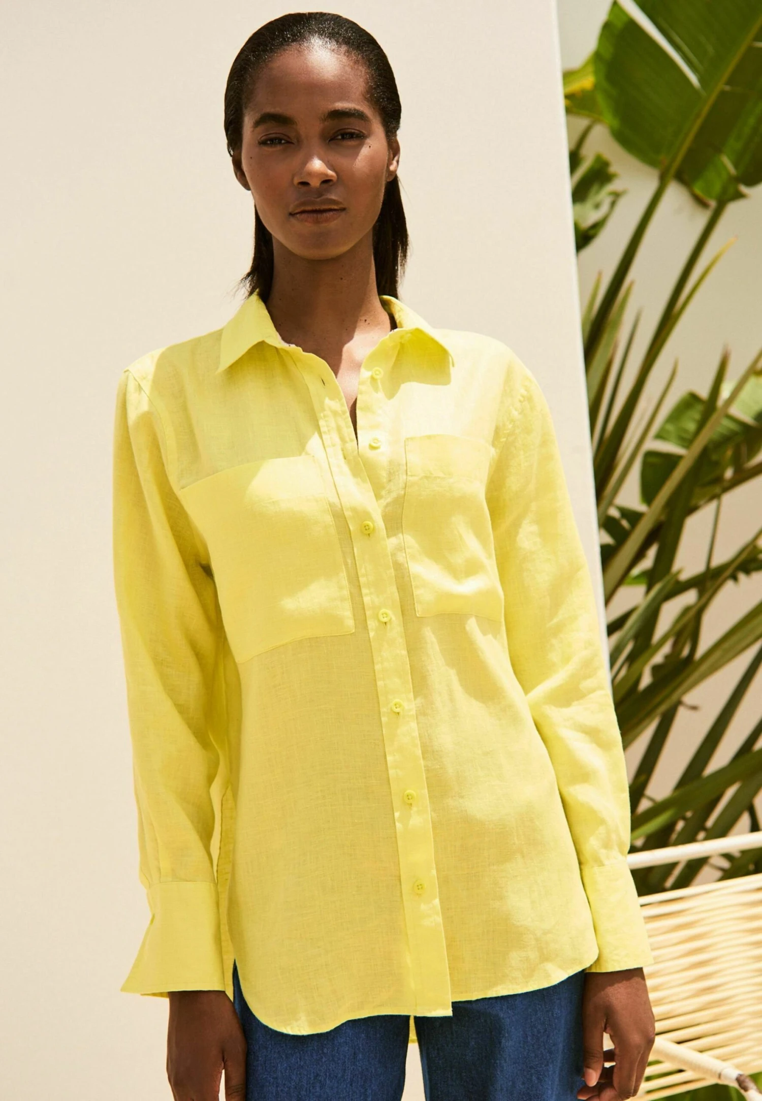 Next Long Sleeve Curved Standard - Overhemdblouse - Bright Yellow 3 Next Long Sleeve Curved Standard - Overhemdblouse - Bright Yellow