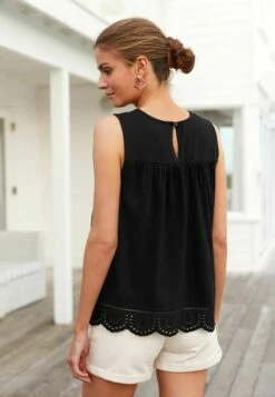 Next Sleeveless Broderie Standard - Blouse - Black -Next 0f998e99bb0b4aeda0bb3f73024eed3e