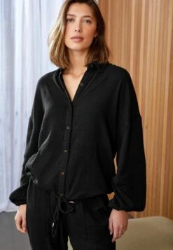Next Crinkle Button Through Standard - Overhemdblouse - Black -Next 1106ca0c95bd4e0486ddef770d9658d6
