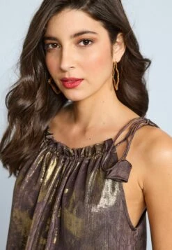 Next Strappy Tassel DetailStandard - Top - Chocolate Brown Foil -Next 133917ef09d84fdd82cd751eac317dc4