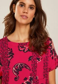 Next Short Sleeve Curved Hem Pocket - Blouse - Red Floral -Next 1360bfbbf7d74b938f5e3a40b4c366c2