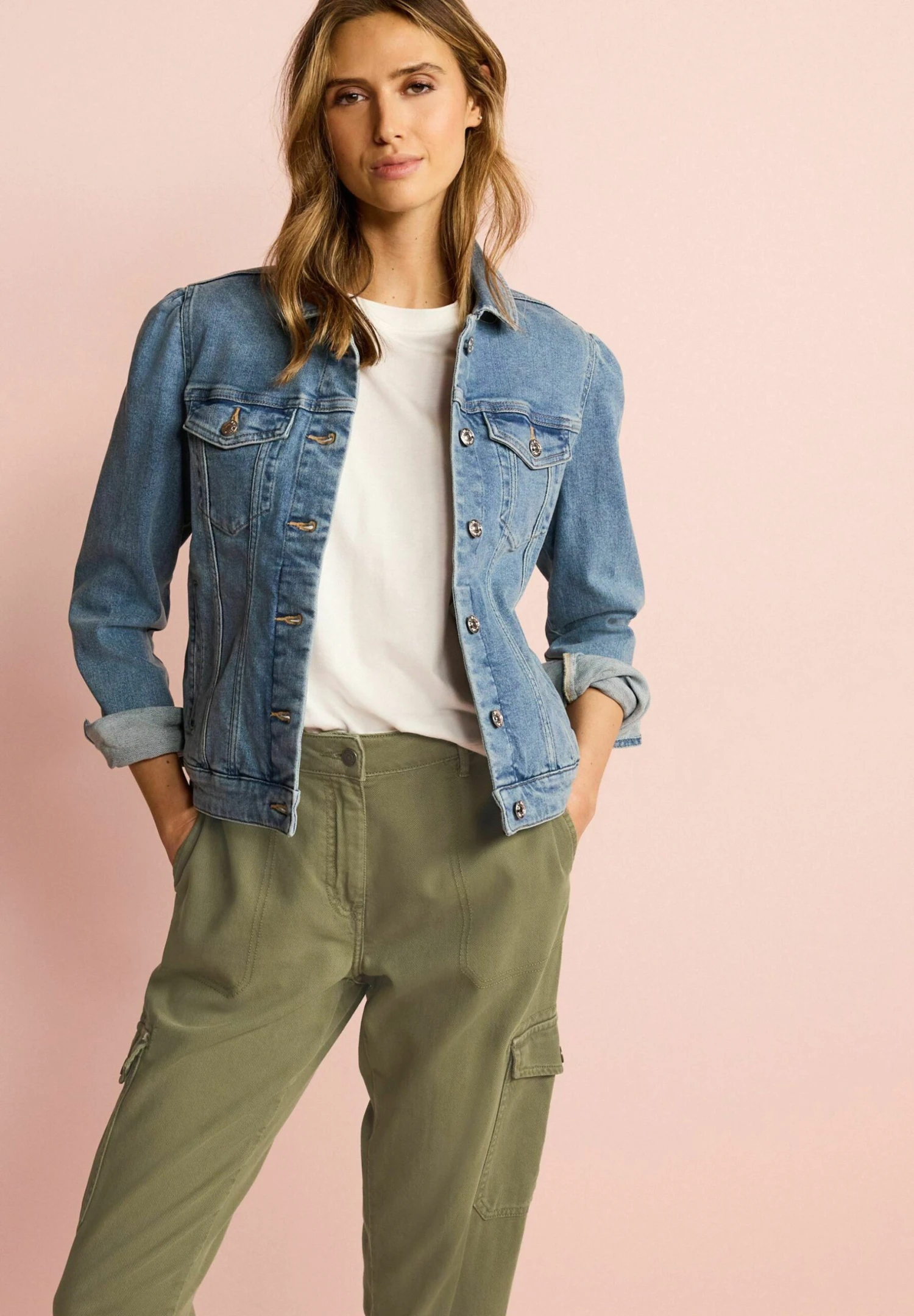 Next Puff Sleeve- Spijkerjas - Mid Blue 3 Next Puff Sleeve- Spijkerjas - Mid Blue