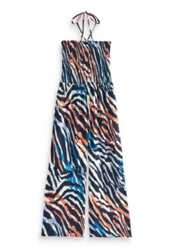 Next Shirred Bandeau Standard - Jumpsuit - Blue Zebra Print