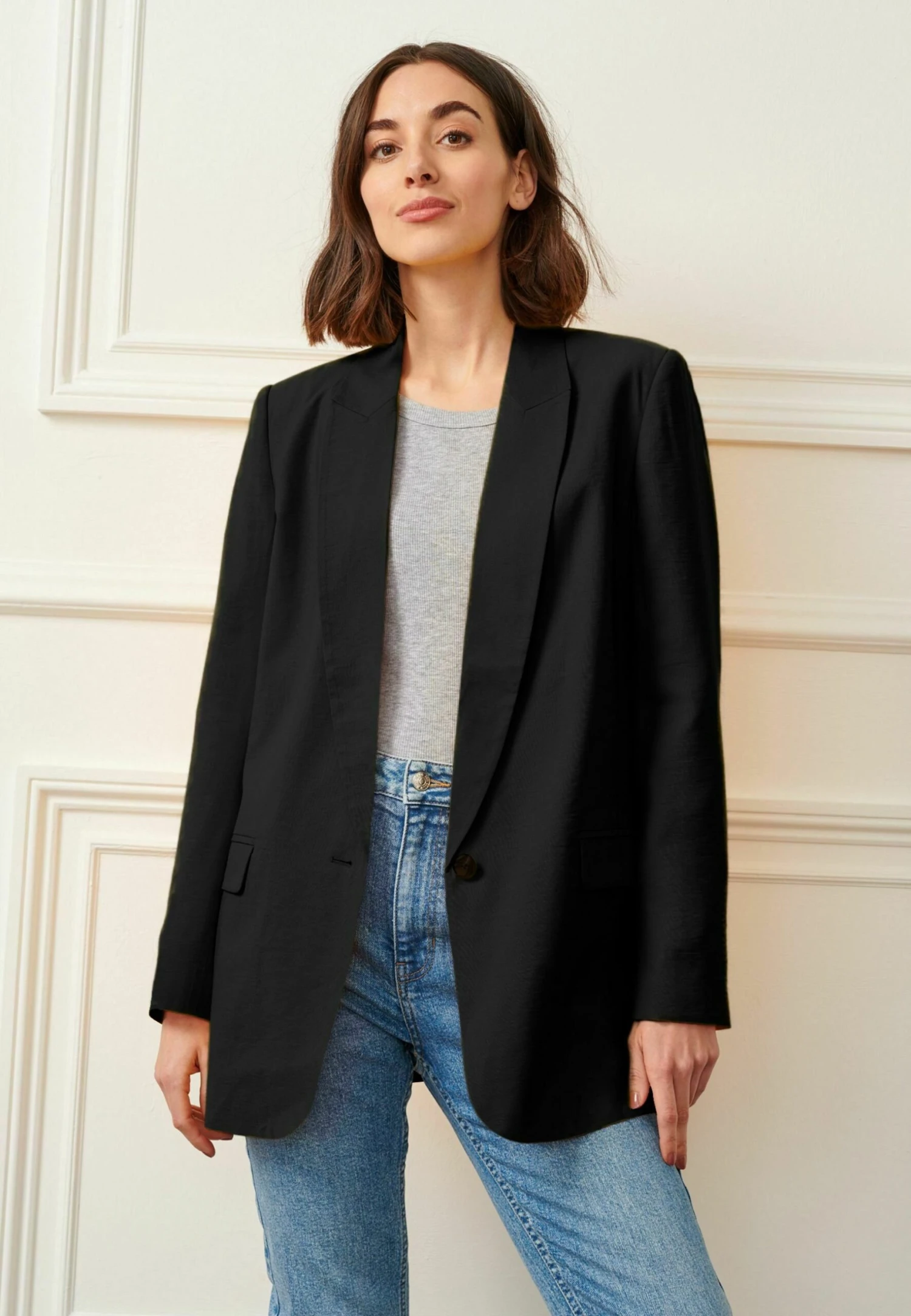 Next Single Breasted - Halflange Jas - Black 3 Next Single Breasted - Halflange Jas - Black