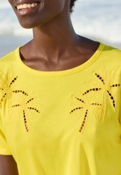 Next Tie Front Palm Detail Standard - T-Shirt Print - Yellow -Next 1a4498e6bd874150ac01e8652f0ffd5e