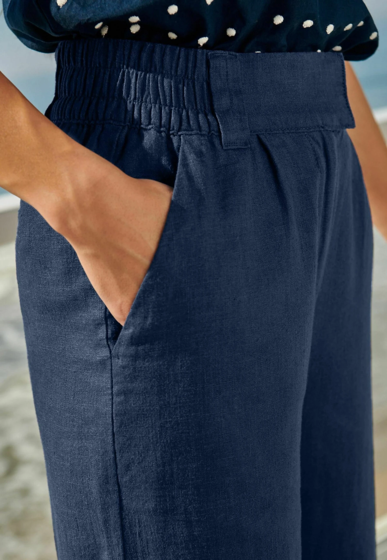 Next Blend Wide Leg Standard - Broek - Navy Blue 6 Next Blend Wide Leg Standard - Broek - Navy Blue - Afbeelding 4