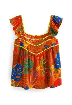 Next Ruffle Sleeve Cami Standard - Top - Tropical Orange -Next 1d06d3a58e6b436ab59aed28ba0213e1