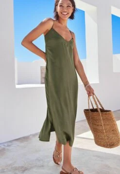 Next Midi- Jurk - Embroidered Khaki Green -Next 1d6ebbbed95a46d7a2f9e1417f611dae
