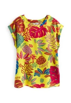 Next Short Sleeve Standard - T-Shirt Print - Yellow Parrot Print