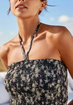 Next Shirred Bandeau- Jumpsuit - Black Ditsy -Next 229b36b91759480ea174b915b74ca798