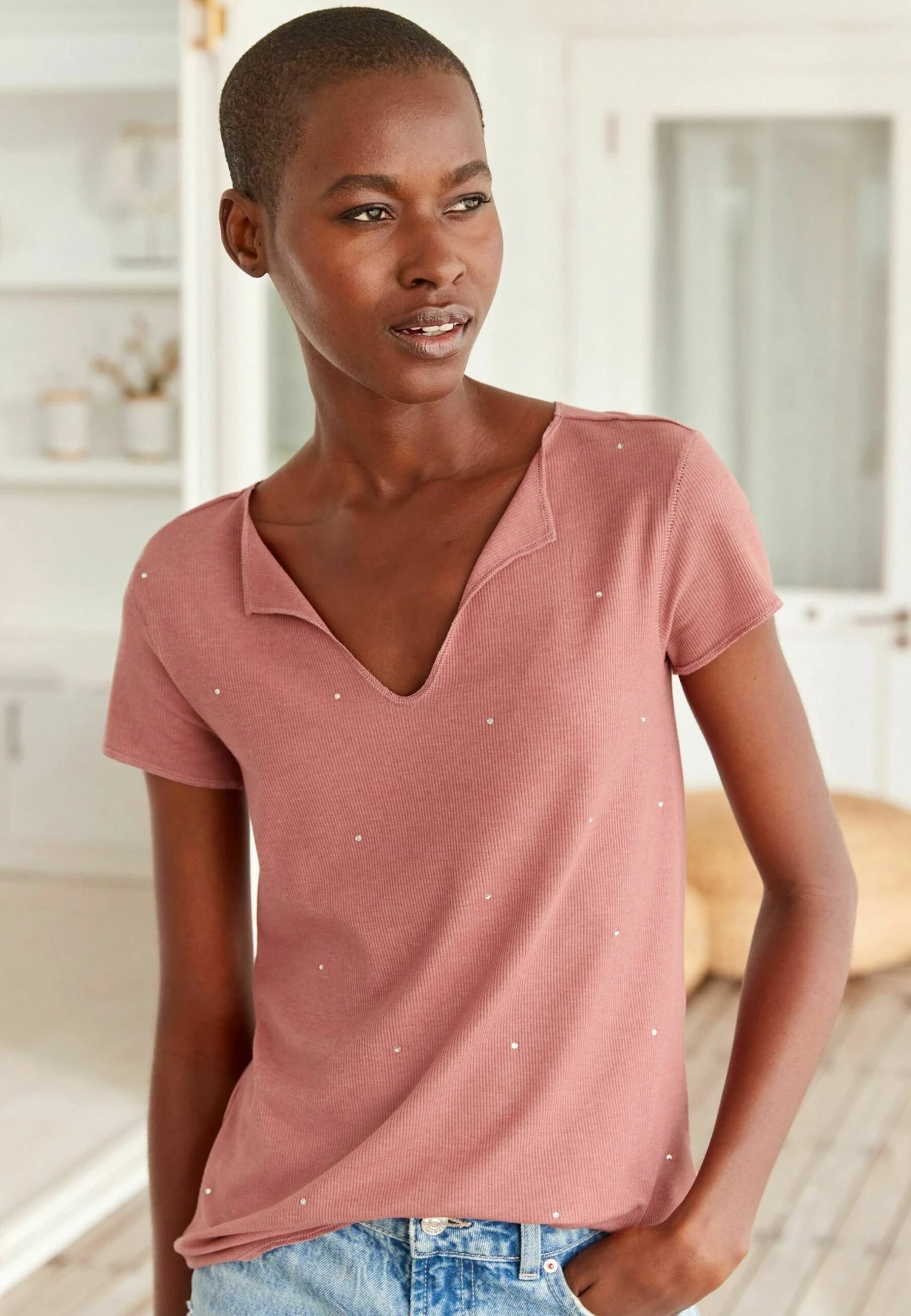 Next Short Sleeve Raw Edge Standard - T-Shirt Print - Pink Embellished Sparkle 3 Next Short Sleeve Raw Edge Standard - T-Shirt Print - Pink Embellished Sparkle
