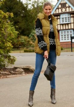 Next Adjustable Waisted Gilet Standard - Bodywarmer - Olive Green