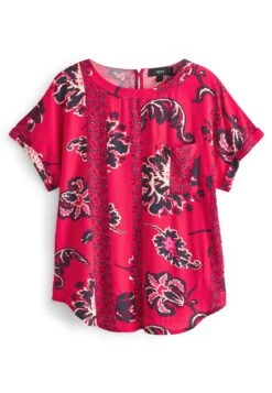 Next Short Sleeve Curved Hem Pocket - Blouse - Red Floral -Next 2754f9bdd2ad46908d01e9a5e706202b