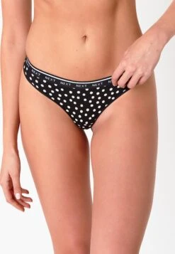 Next Mono Print Rich Logo Knickers Four Pack - Slip - Black