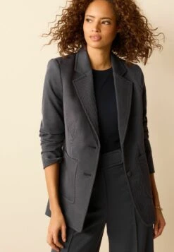 Next Pocket Detail Single Breasted Standard - Halflange Jas - Navy Blue