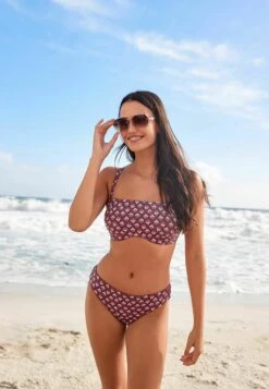 Next Minimise Standard - Bikinitop - Berry Red Woodblock