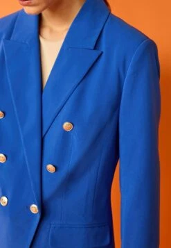 Next Button Detail Double Breasted Standard - Halflange Jas - Cobalt Blue -Next 2d5f8e8c16154eeab2b2fc25a72b8f95