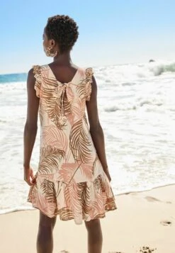 Next Tie Back Mini With Standard - Jurk - Ecru Palm Print -Next 2dc0107976074a37b639d4bd725ce669