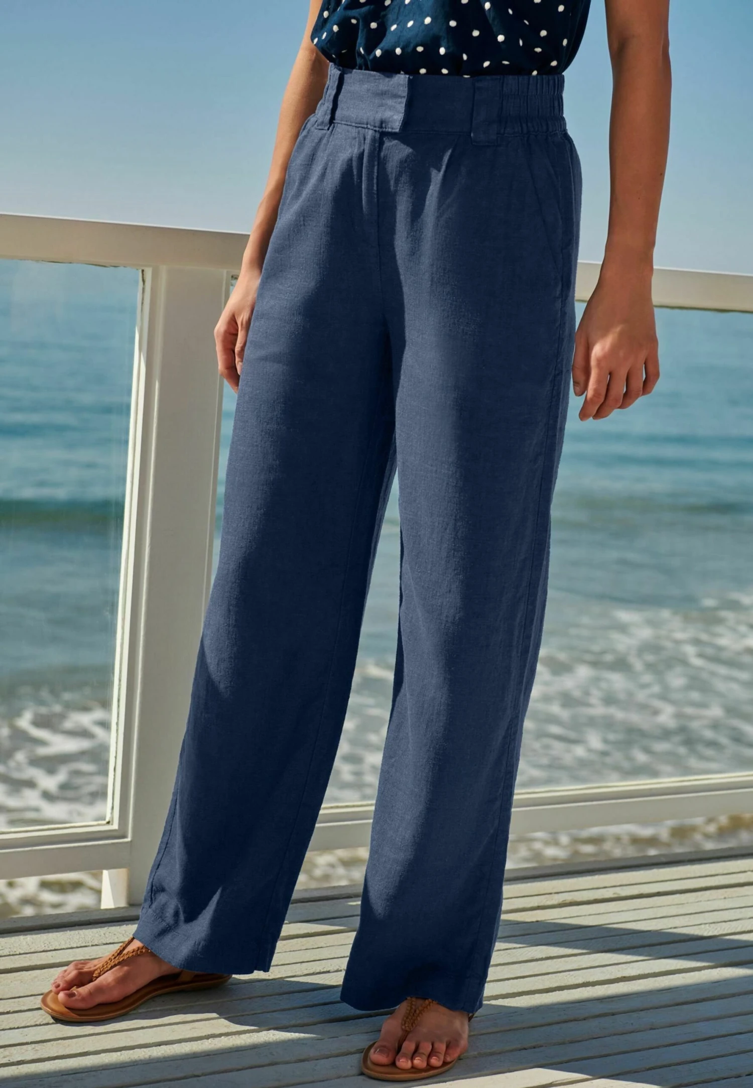 Next Blend Wide Leg Standard - Broek - Navy Blue 4 Next Blend Wide Leg Standard - Broek - Navy Blue - Afbeelding 2