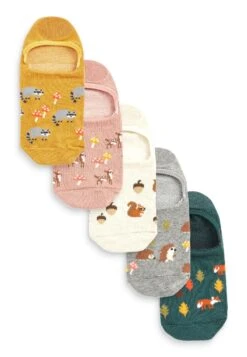 Next Winter Animal Invisible 5 Pack Standard - Sokken - Green/Oat/Cream