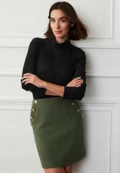 Next Tailored Button DetailStandard - A-Lijn Rok - Khaki Green