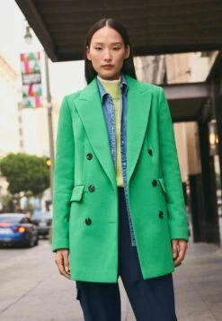 Next Double Breasted Standard - Halflange Jas - Green