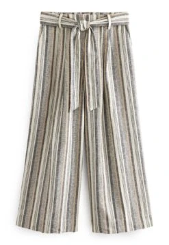 Next Tie Waist CropStandard - Broek - White Blue Stripe -Next 34bee9b19d8845ea856d98eb4e920d3c