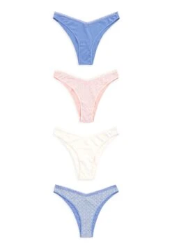 Next Dot Print High LegKnickers 4 Pack - Slip - Geo Logo Print