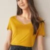 Next Slouch V Neck- T-Shirt Basic - Yellow 2 Next Slouch V Neck- T-Shirt Basic - Yellow -Next 3917ac5a5fd94316bab2034359b37820
