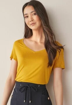 Next Slouch V Neck- T-Shirt Basic - Yellow