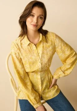 Next Waisted Detail Standard - Overhemdblouse - Yellow -Next 3958624762b64aebac7b7a7441fcc335