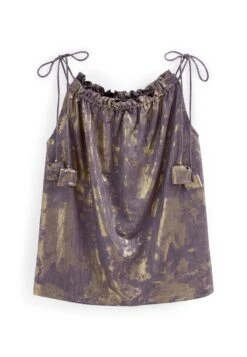 Next Strappy Tassel DetailStandard - Top - Chocolate Brown Foil -Next 3a6068cb99d54797918d071c611d1b70