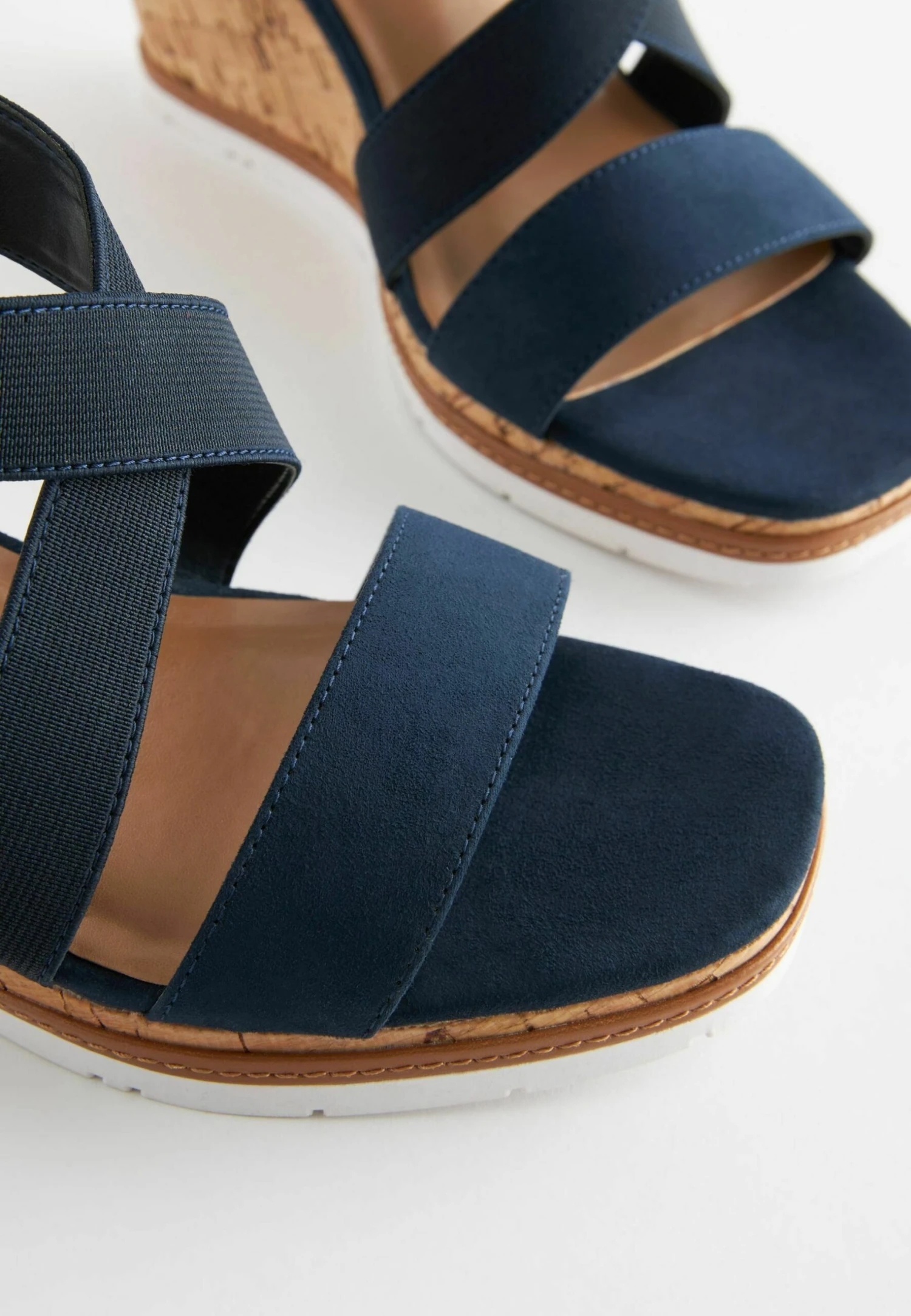 Next Forever Comfort Elastic Cross-Over- Sandalen Met Sleehak - Navy Blue 7 Next Forever Comfort Elastic Cross-Over- Sandalen Met Sleehak - Navy Blue - Afbeelding 5