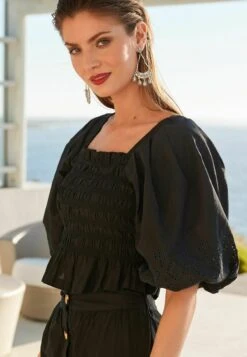 Next Shirred With Broidery Detail Standard - Blouse - Black 8 Next Shirred With Broidery Detail Standard - Blouse - Black -Next 3c818dc7a5284355bea37021539f071f