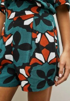 Next High Waisted Standard - Shorts - Teal Blue/Red/Large Scale Geo -Next 3dc0c614ba5844a7b53293cdfcfcbf94