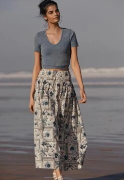 Next Petite - A-Lijn Rok - Blue Ecru -Next 3fdb7c4a78014b22b3336b57804a4e7d