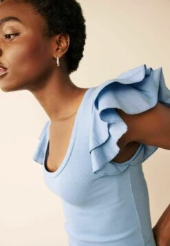 Next Frill Sleeve Standard - T-Shirt Print - Blue -Next 416bd466de2d49949a236cafffae6b49