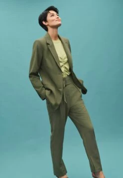 Next Tailored Single Breasted Standard - Halflange Jas - Khaki Green