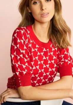 Next Gem Detail Short Sleeve - Sweater - Red Geometric Print 8 Next Gem Detail Short Sleeve - Sweater - Red Geometric Print -Next 42f877abe0444e4bbff17517c358577e