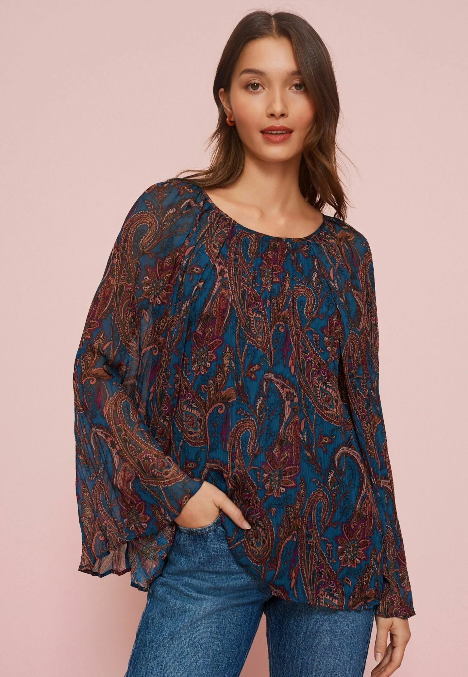 Next Long Sleeve Pleated Standard - Blouse - Blue 3 Next Long Sleeve Pleated Standard - Blouse - Blue