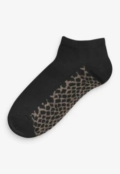 Next Footbed5 Pack Standard - Sokken - Black Animal Print -Next 43eb868721834947a440219d6950d8fd