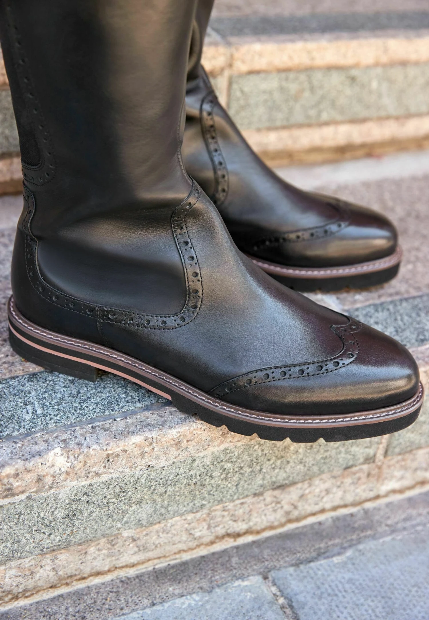 Next Forever Comfort Brogue Detail Regular - Cowboy-/Bikerlaarzen - Black 5 Next Forever Comfort Brogue Detail Regular - Cowboy-/Bikerlaarzen - Black - Afbeelding 3