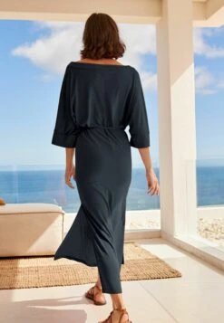 Next Asymmetric Slash Neck Standard - Maxi-Jurk - Slate Grey -Next 44a95f8742db4c19abd6614a9bc211bc